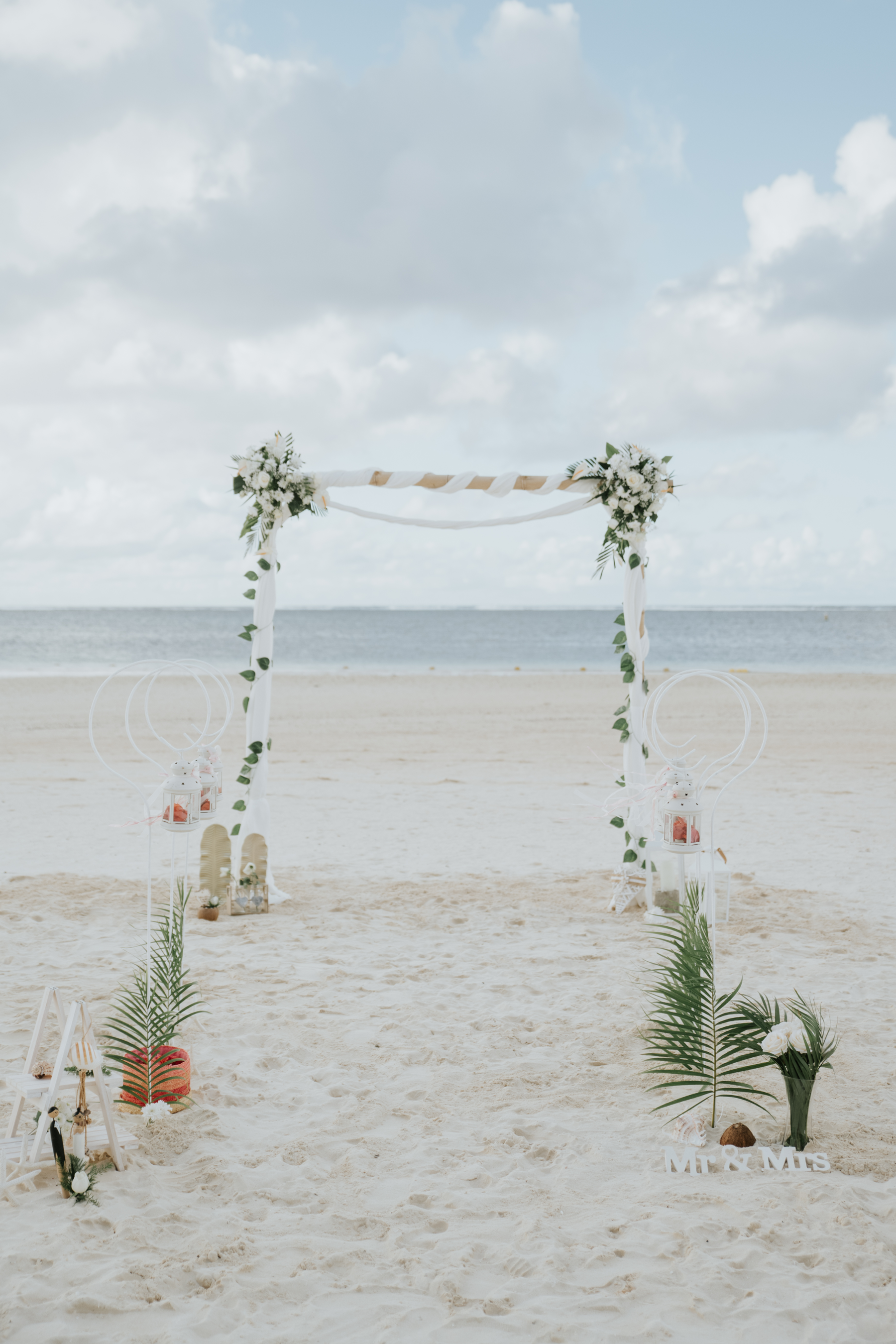 wedding setup on the beach