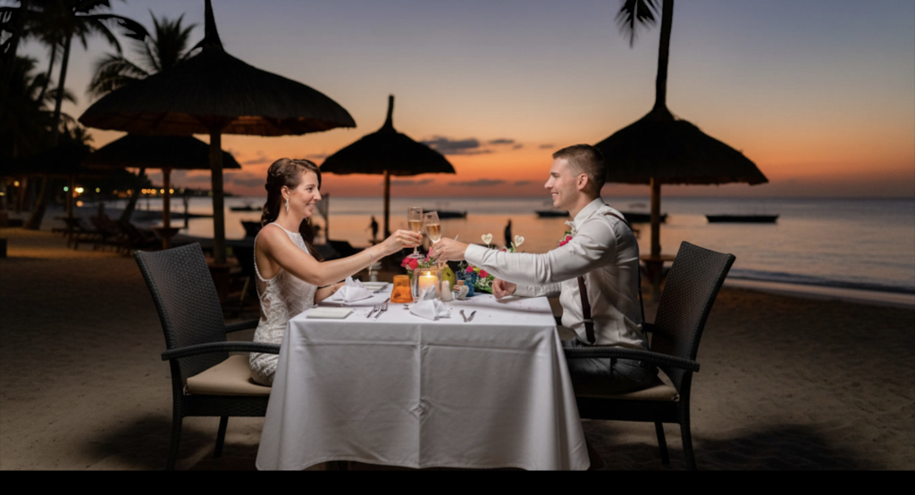 Abendessen bei Kerzenschein am Strand von Constance Sakoa