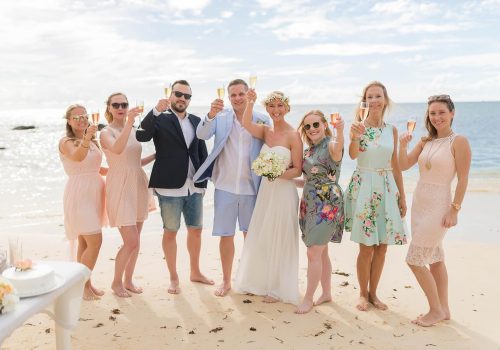 beach wedding with friends
