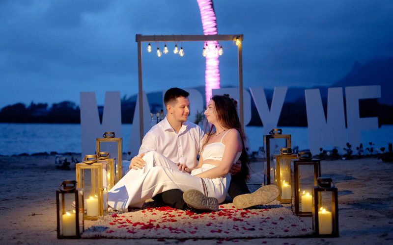 proposing on the beach